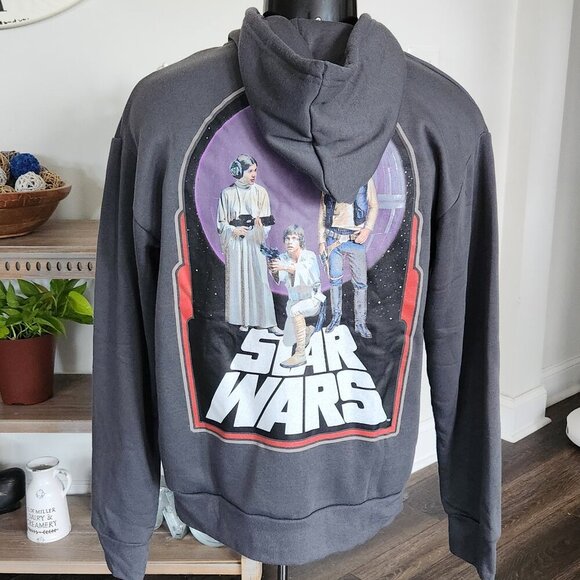 Disney Star Wars Zipper Up Hoodie, NWT, Men's Large, Logo front graphic on back - Picture 6 of 12